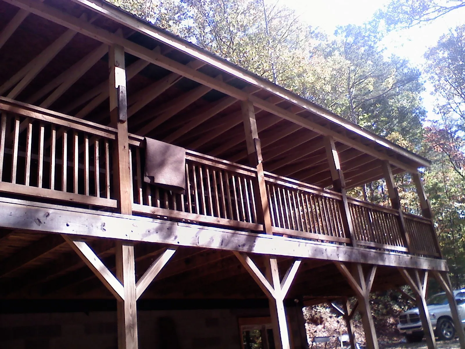 Timber framing under a new elevated porch and deck — Roof Leak Repair in Anoka by Roofing Brothers